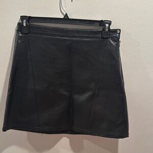 Zara Black Faux Leather Mini Skirt